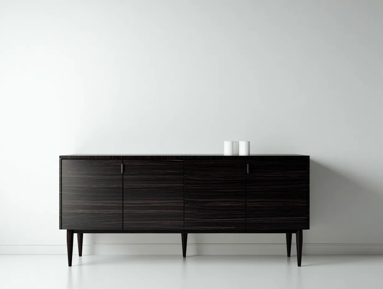 Mueble recibidor madera 180x40x80 cm negro estilo moderno minimalista-Bamboogoio