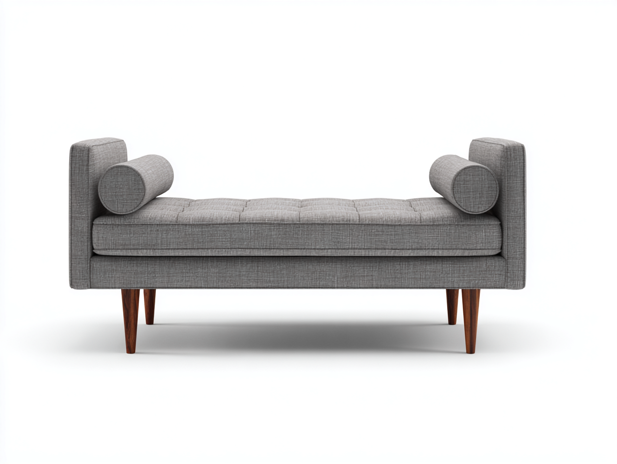 Canapé convertible tissu rembourré 185x75x70 cm - gris clair - style contemporain pour salon et chambre