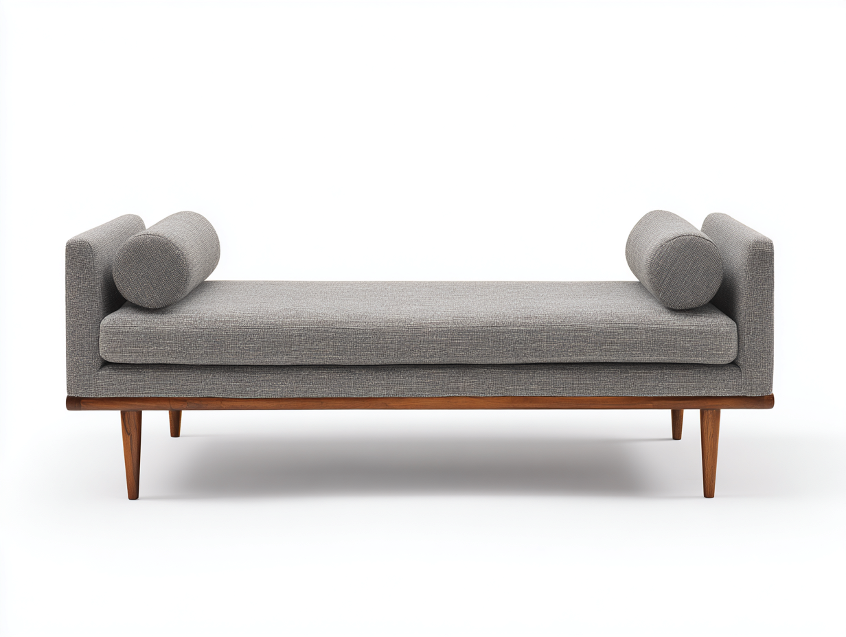 Canapé convertible tissu rembourré 185x75x70 cm - gris moyen - style contemporain pour salon et chambre