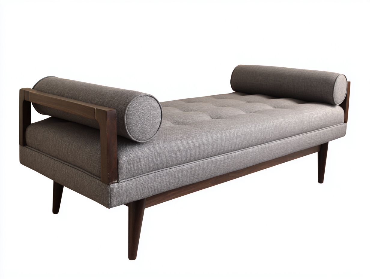 Canapé convertible tissu rembourré 185x75x70 cm - gris clair - style contemporain pour salon et chambre