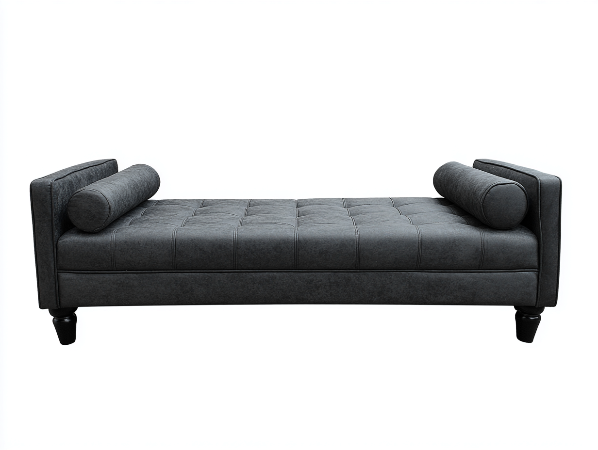 Canapé convertible tissu rembourré 180x75x65 cm - gris foncé - style contemporain pour salon et chambre
