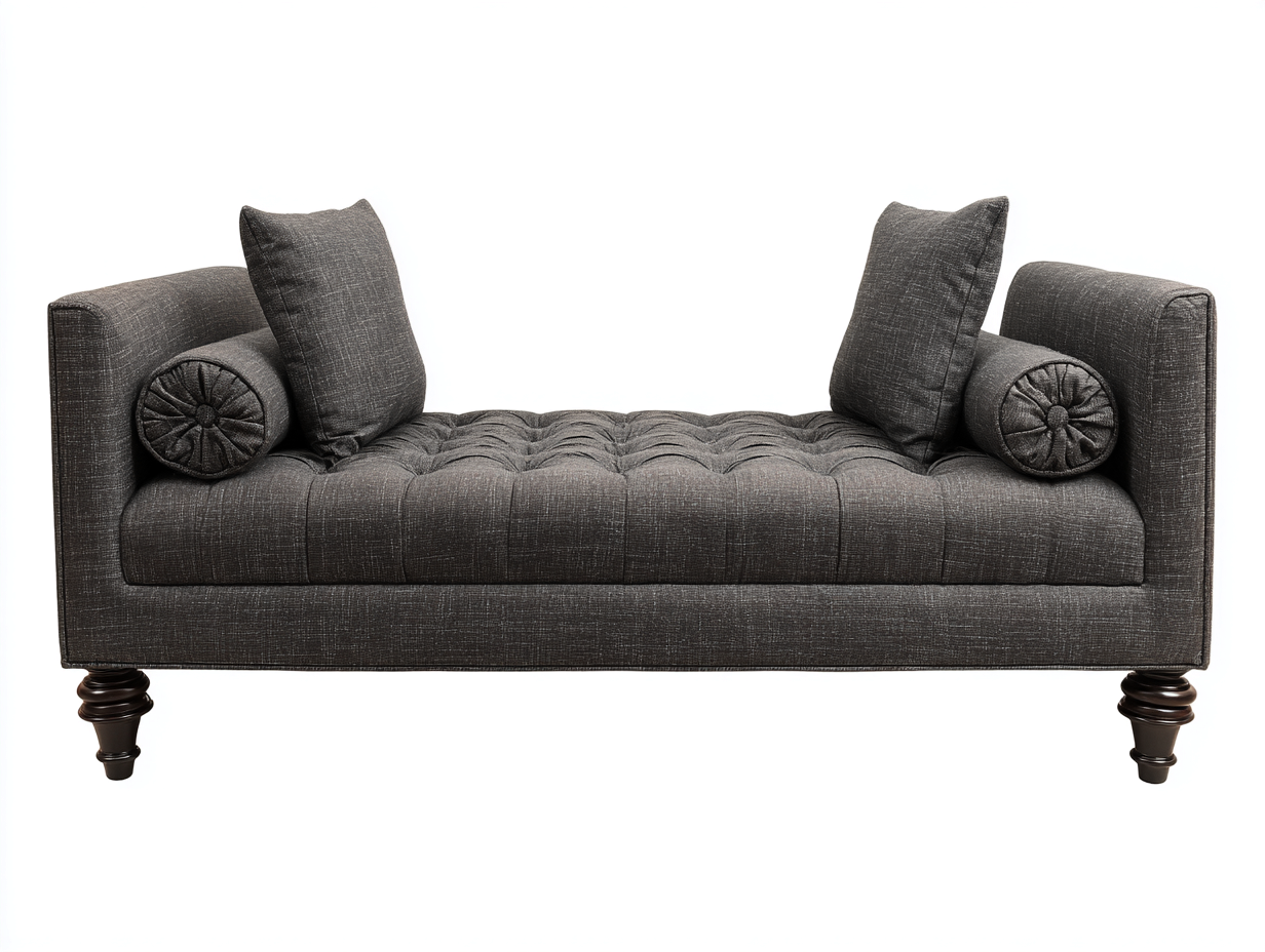 Canapé convertible tissu rembourré 180x75x65 cm - gris foncé - style classique pour salon et chambre