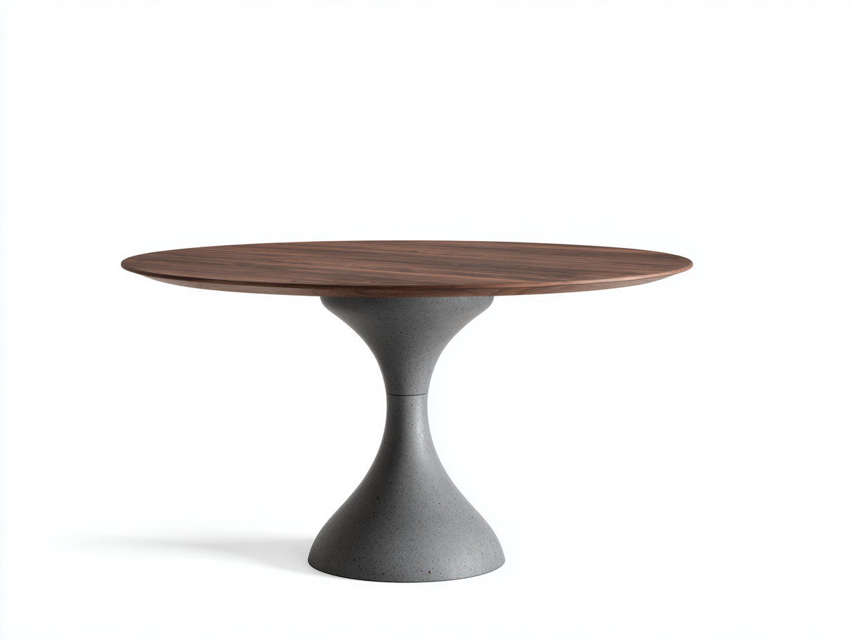 Table à manger ronde bois massif 150x150x75 cm - marron foncé/gris - style contemporain pour salle à manger