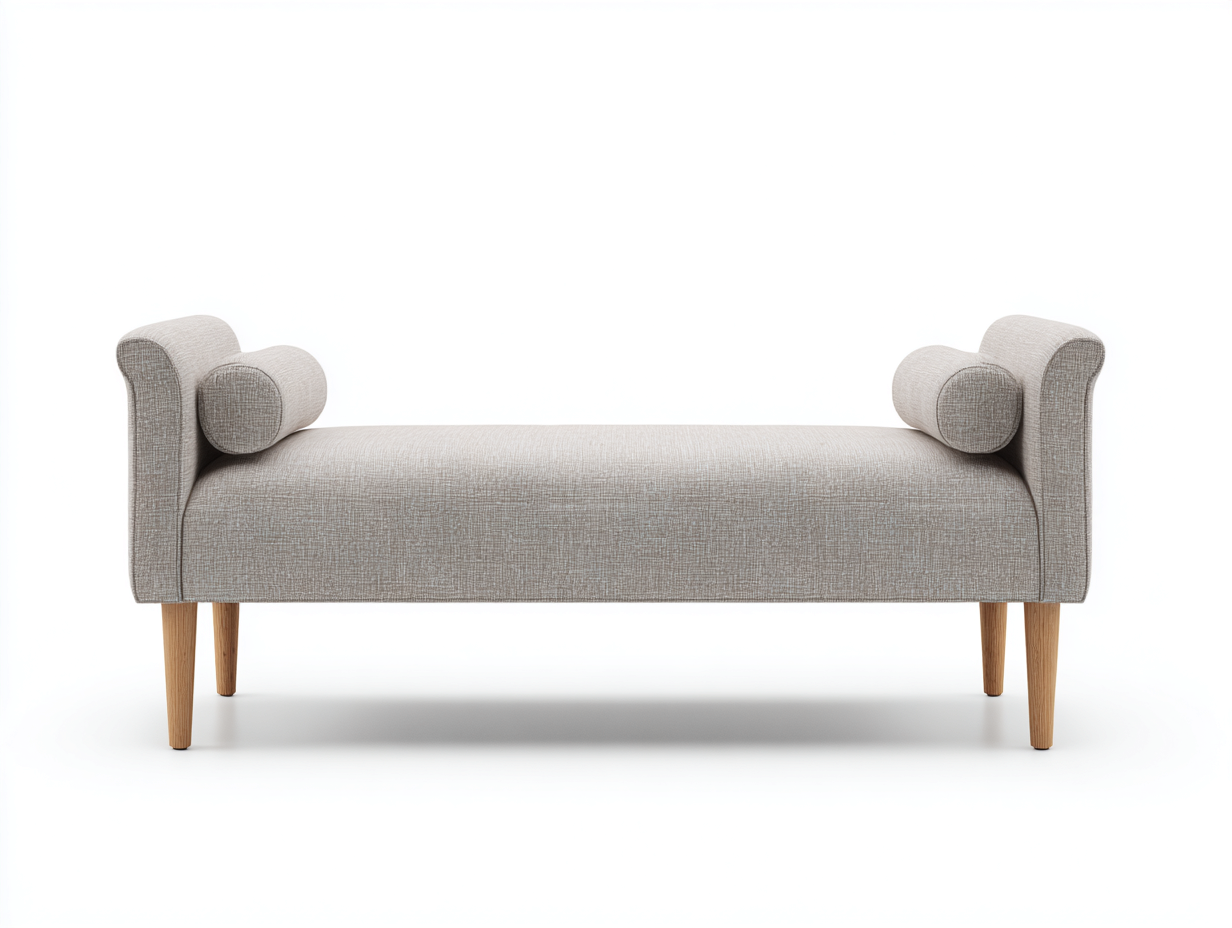 Canapé convertible tissu rembourré 185x75x70 cm - beige clair - style contemporain pour salon et chambre