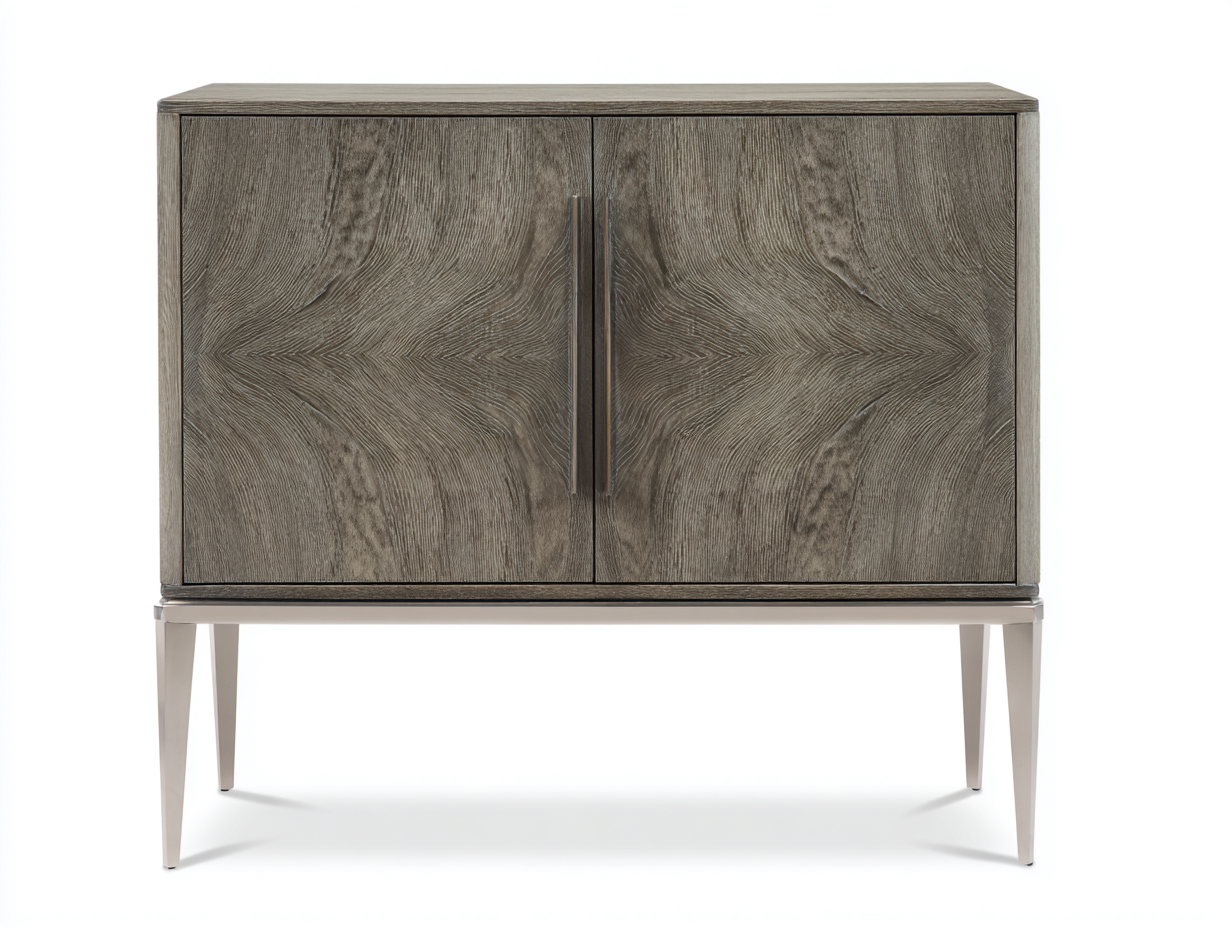 Buffet bois 100x40x80 cm - bois gris clair - style contemporain pour intérieur