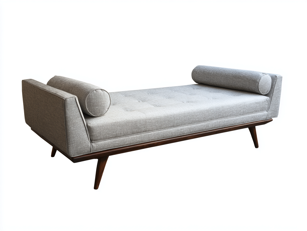 Canapé convertible tissu rembourré 185x75x70 cm - gris clair - style contemporain pour salon et chambre