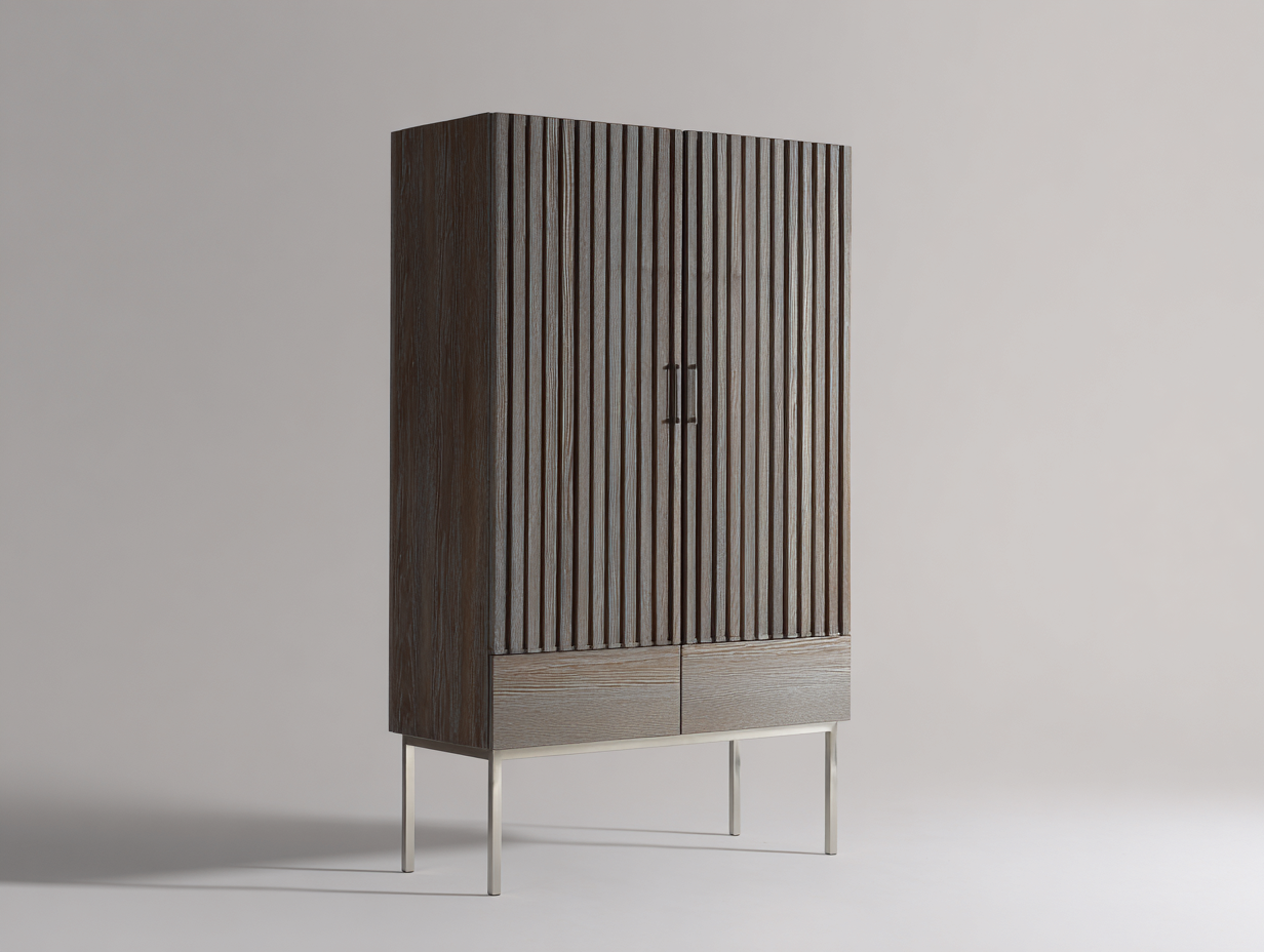 Armoire 80x45x160 cm-gris-style moderne