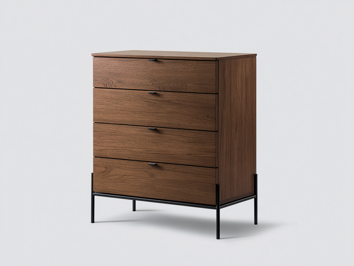 Commode bois 80x40x110 cm-marron-style contemporain