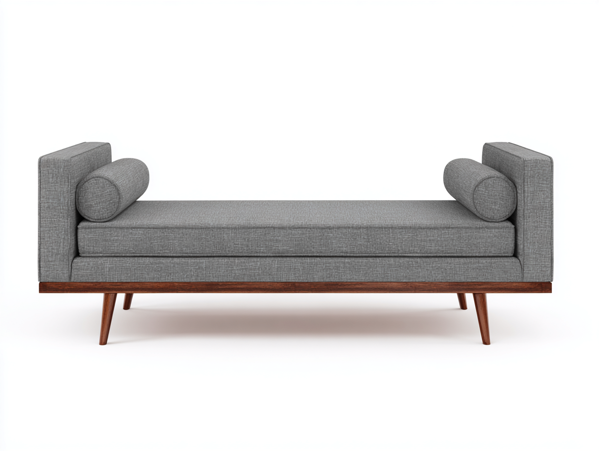 Canapé convertible tissu rembourré 185x75x70 cm - gris clair - style contemporain pour salon et chambre