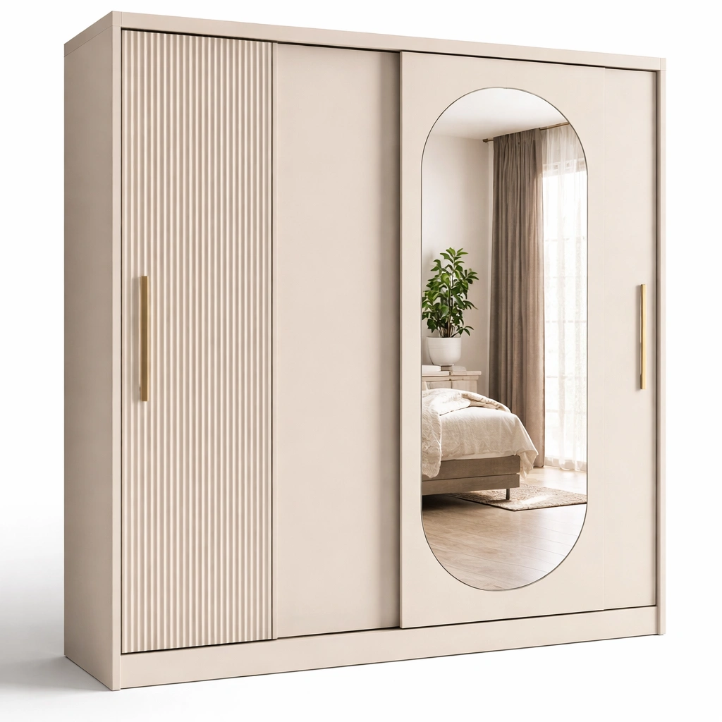 Armoire coulissante avec miroir intgr design moderne-xenqira