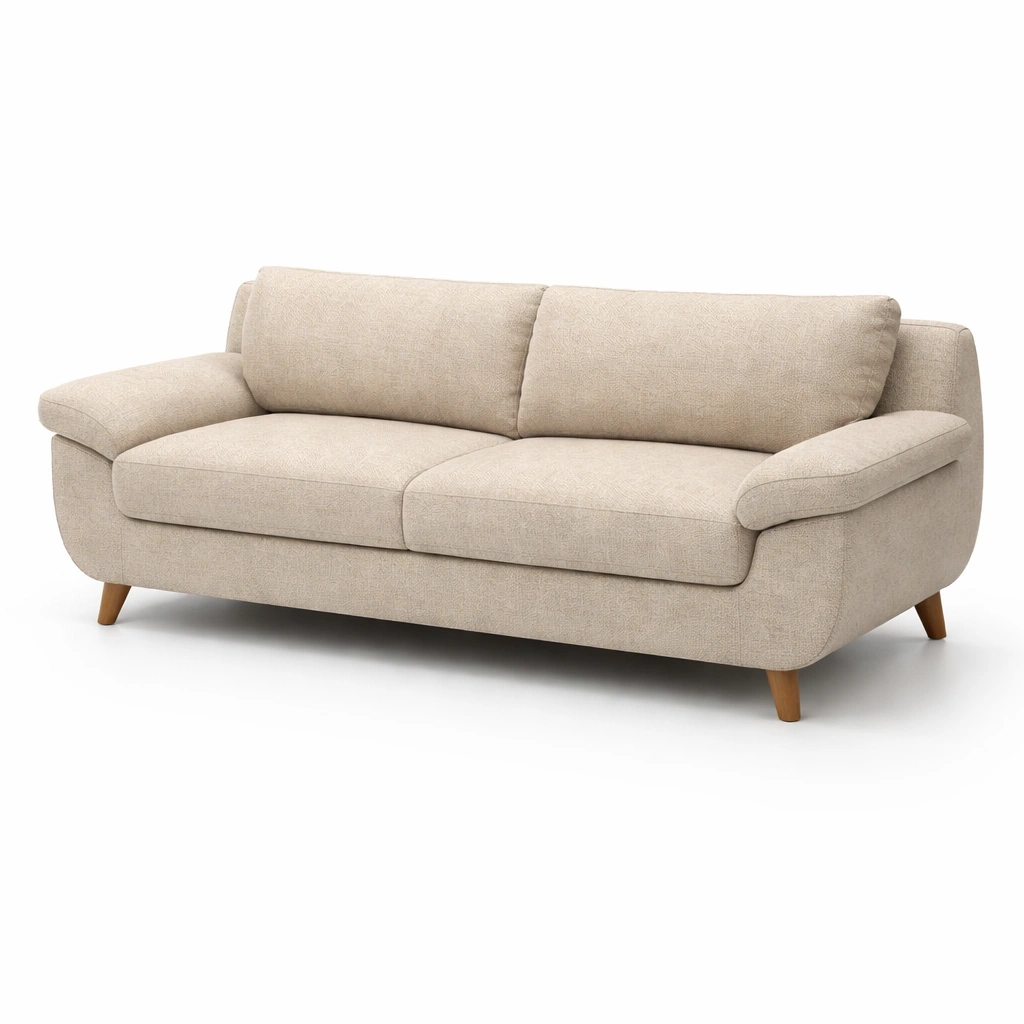 Canap droit tissu avec assise large et coussins-zenvaryn