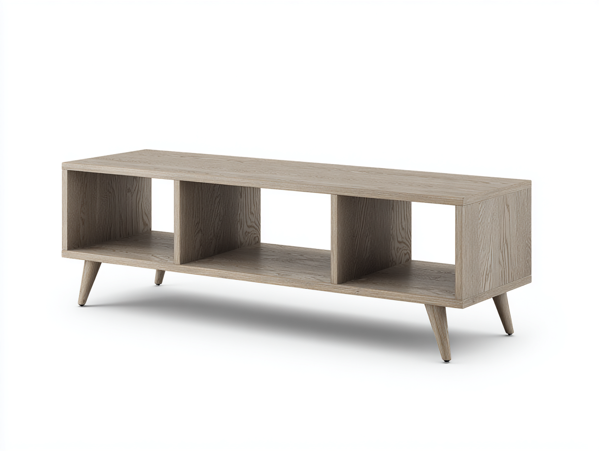 Bibliothèque bois 160x40x45 cm - bois clair - rangement ouvert