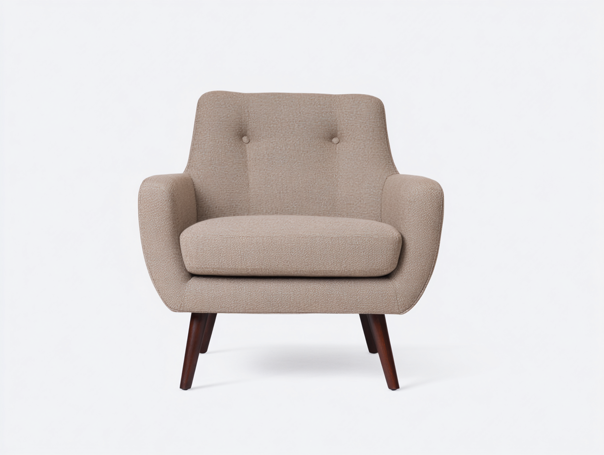 Fauteuil en tissu 85x80x86 cm - beige clair - assise confortable