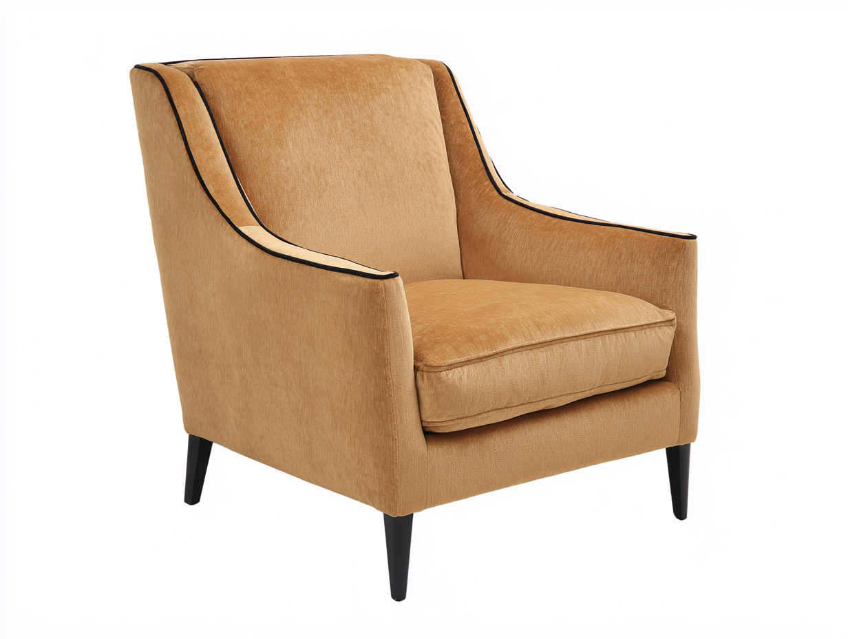 Fauteuil en tissu 80x80x90 cm - marron clair - assise confortable