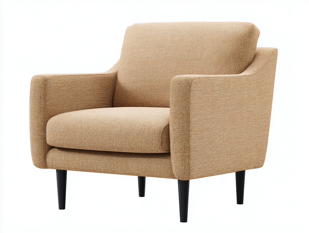 Fauteuil en tissu 80x80x86 cm - beige sable - assise confortable