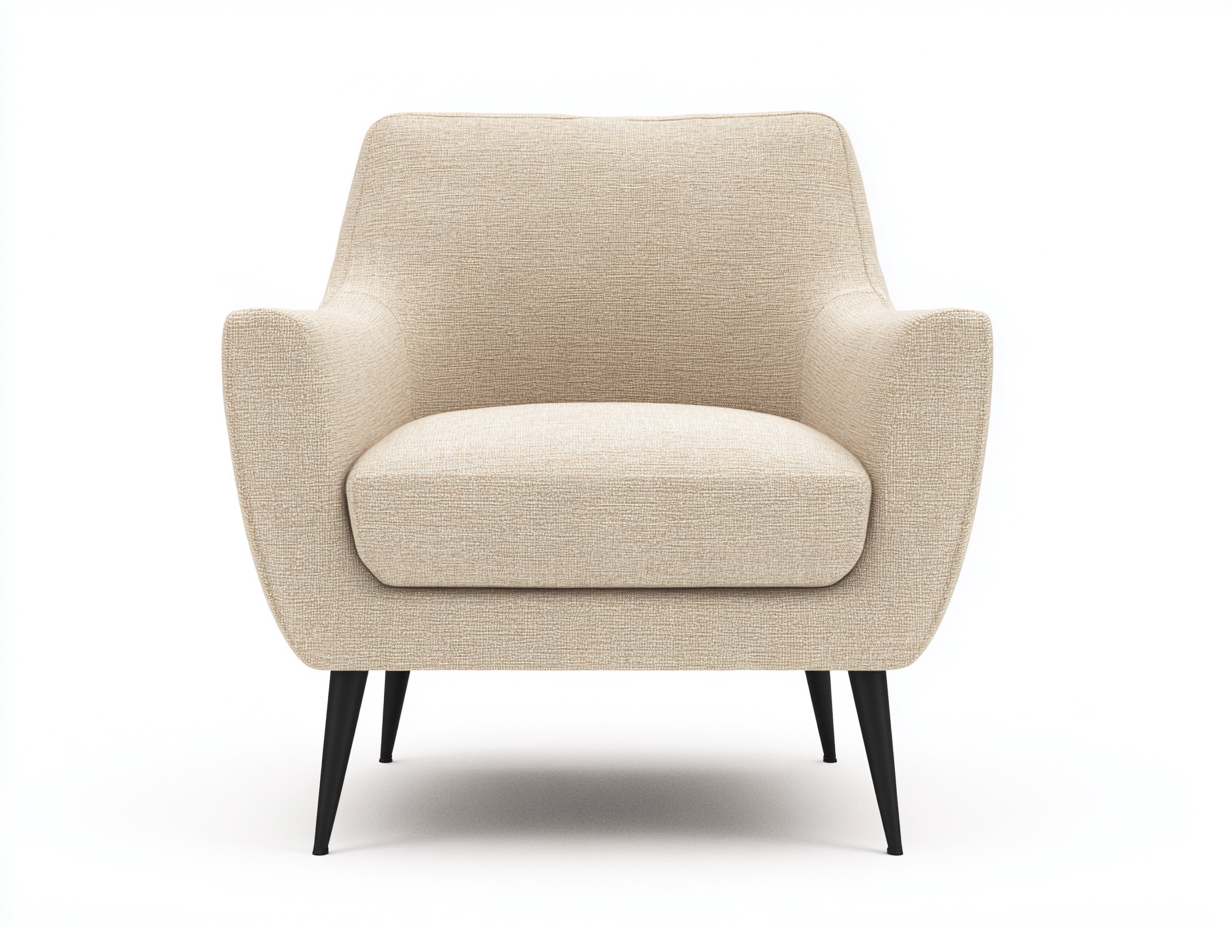 Fauteuil en tissu 82x80x86 cm - beige ivoire - assise confortable