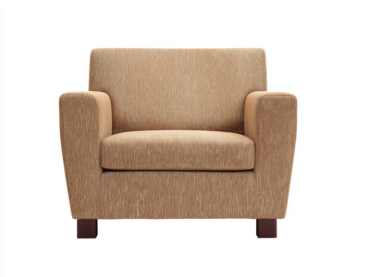 Fauteuil en tissu 80x80x85 cm - beige chaud - assise généreuse
