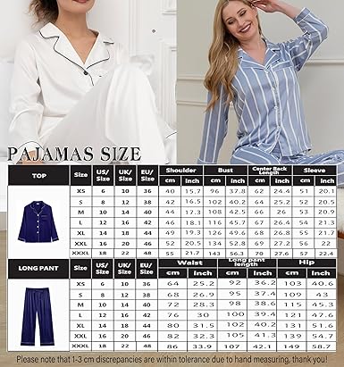 Womens Pajama Sets Button Down Sleepwear Loungewear XS~3XL