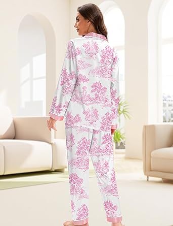 Womens Pajama Sets Button Down Sleepwear Loungewear XS~3XL