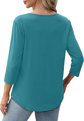 Womens Long Sleeve Tops 2026 V Neck Pleated Shirts Dressy Casual Tunic Blouses Loose Fit Fall Fashion Clothes
