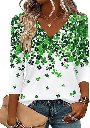 Womens Long Sleeve Tops 2026 V Neck Pleated Shirts Dressy Casual Tunic Blouses Loose Fit Fall Fashion Clothes