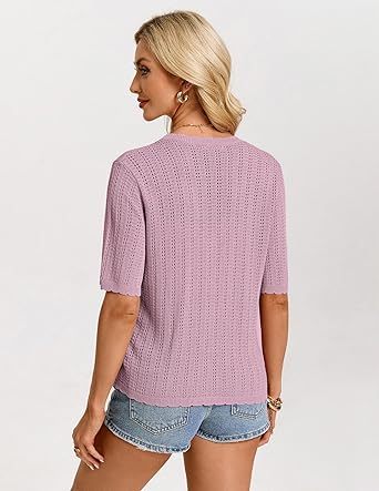 Women's Long Sleeve V-Neck Button Down Cardigan Knit Shrugs Sweater