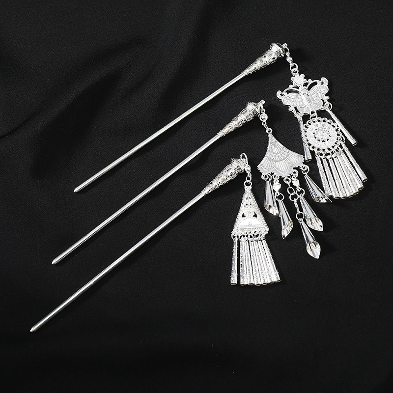 S999 foot silver hairpin