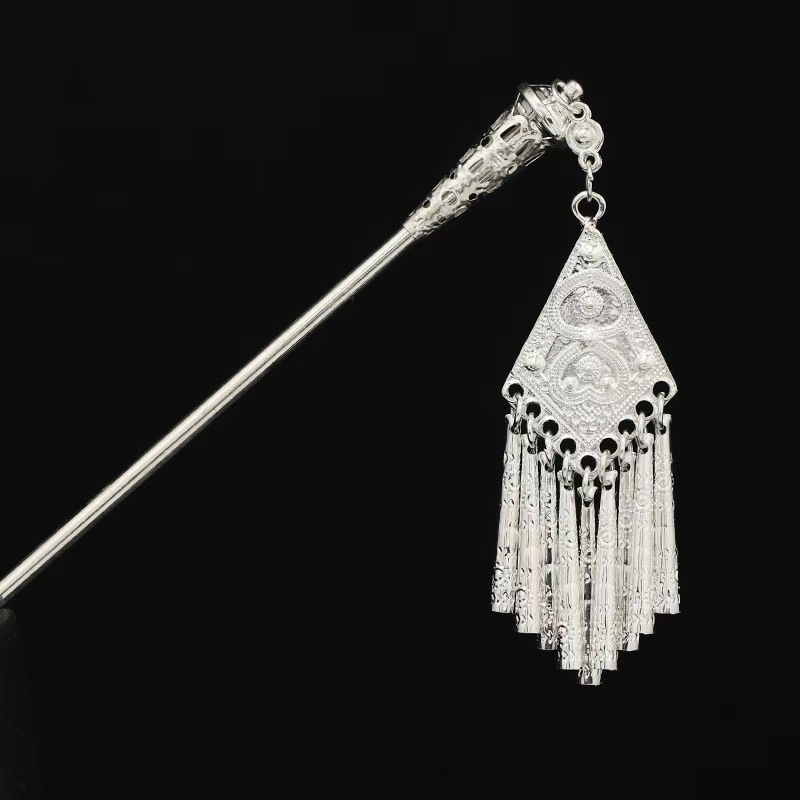 S999 foot silver hairpin