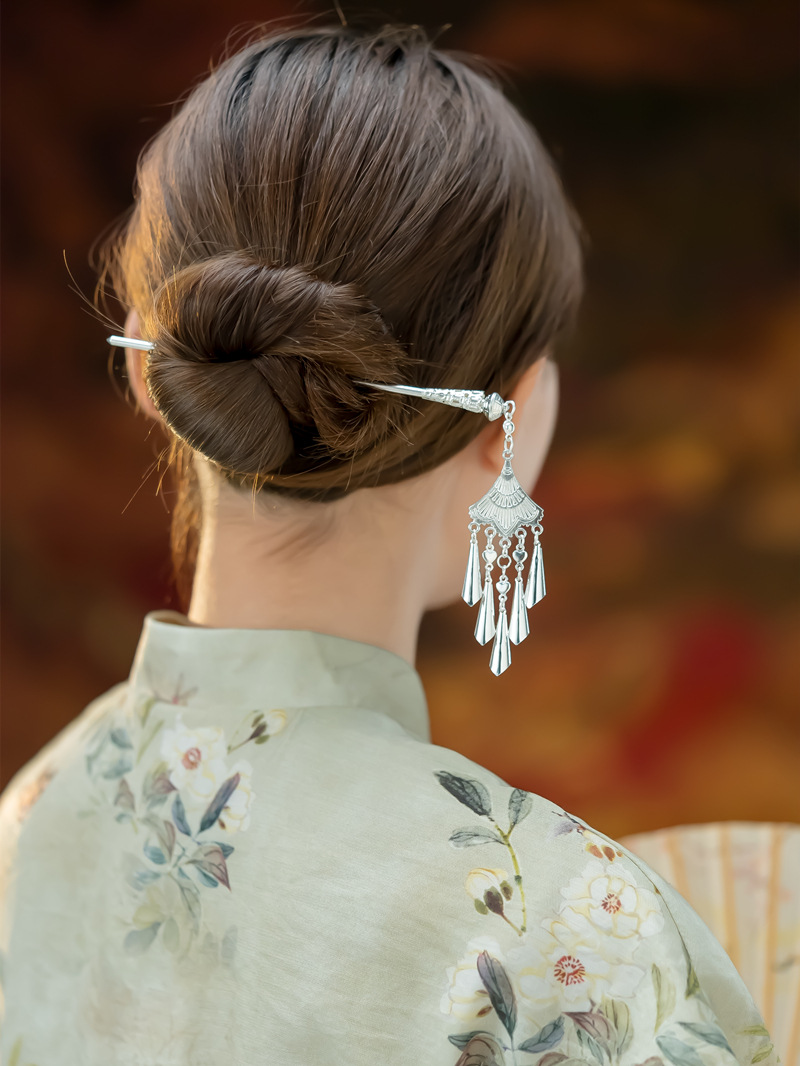 S999 foot silver hairpin