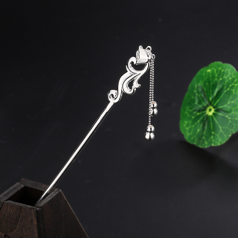 S999 foot silver hairpin