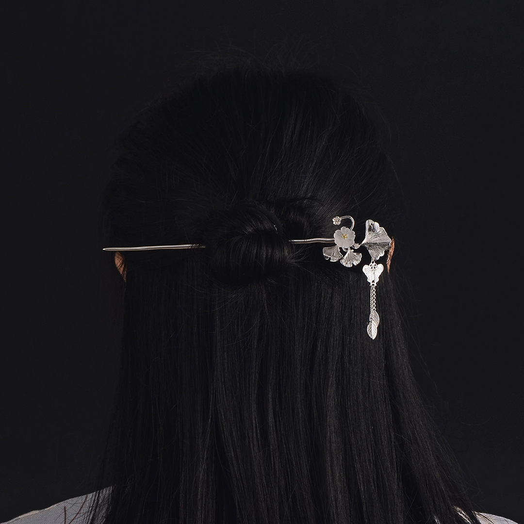 S999 foot silver hairpin