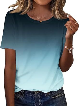 Womens Tops Short Sleeve Shirts Buttons V Neck Spring Fashion Summer Outfits Plus Size Blouses Dressy Casual