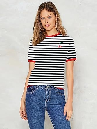 Women's Tops Summer Short Sleeve Crew Neck Shirts Dressy Casual Blouses for Women S-3XL 