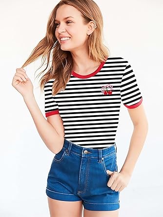 Women's Tops Summer Short Sleeve Crew Neck Shirts Dressy Casual Blouses for Women S-3XL 