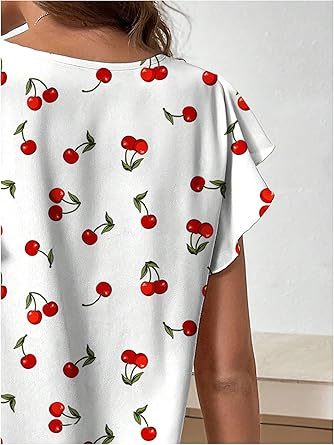 Women's Tops Summer Short Sleeve Crew Neck Shirts Dressy Casual Blouses for Women S-3XL 