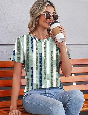 Womens Tops Short Sleeve Shirts Buttons V Neck Spring Fashion Summer Outfits Plus Size Blouses Dressy Casual
