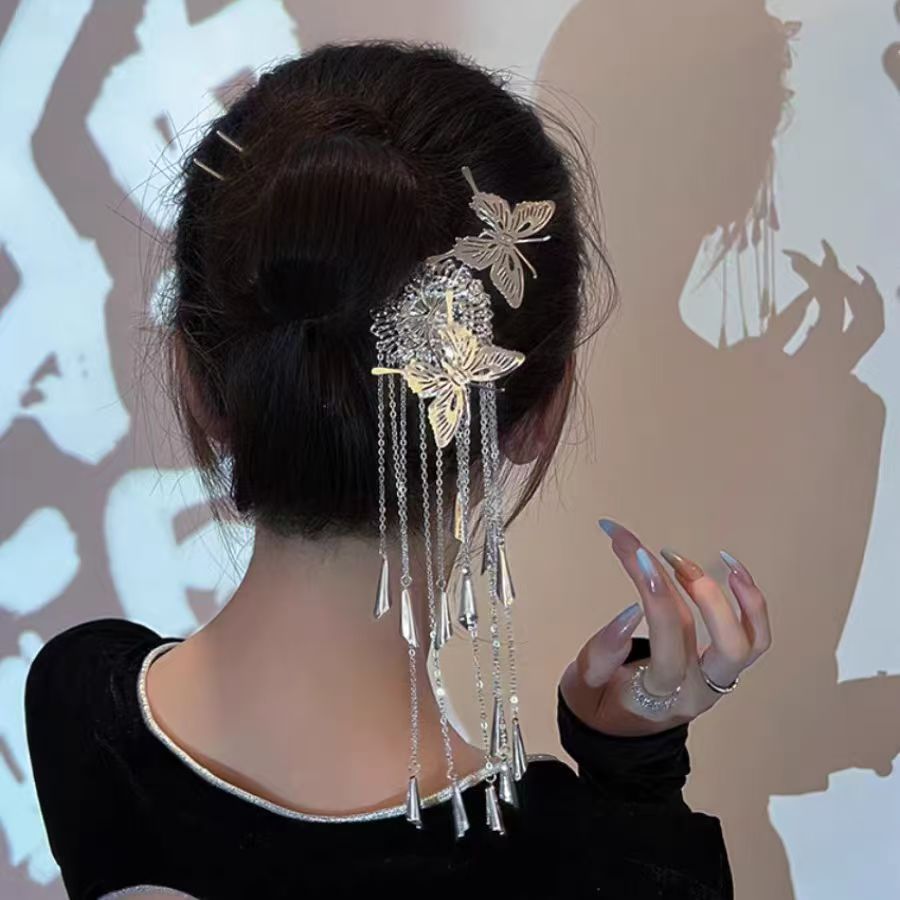 S999 foot silver hairpin