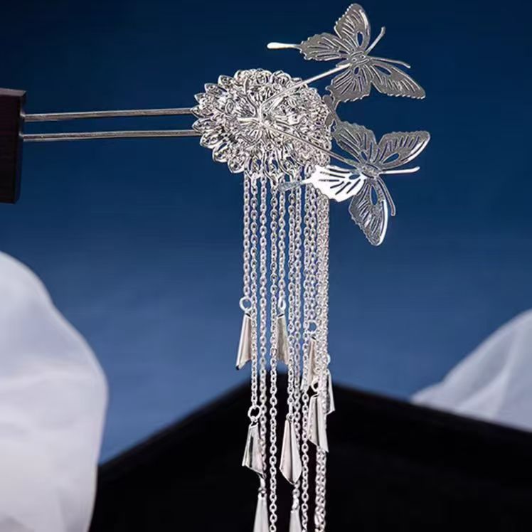 S999 foot silver hairpin