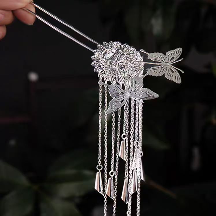 S999 foot silver hairpin