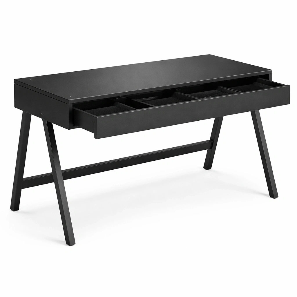 Bureau moderne noir avec tiroirs- Arvotrax