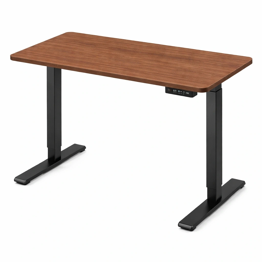 Bureau rglable hauteur plateau bois structure mtal noir- Arvotrax