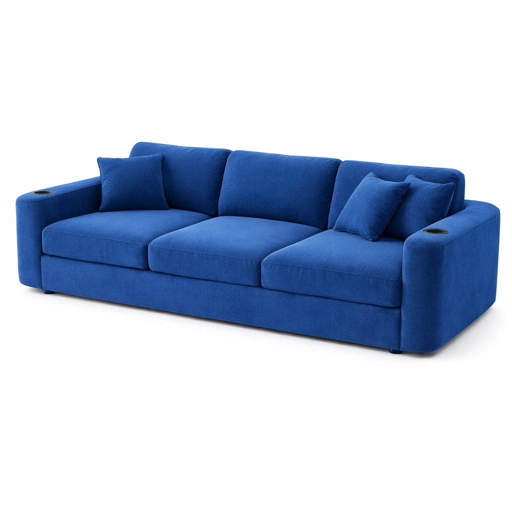 Canap bleu avec rangements- Arvotrax