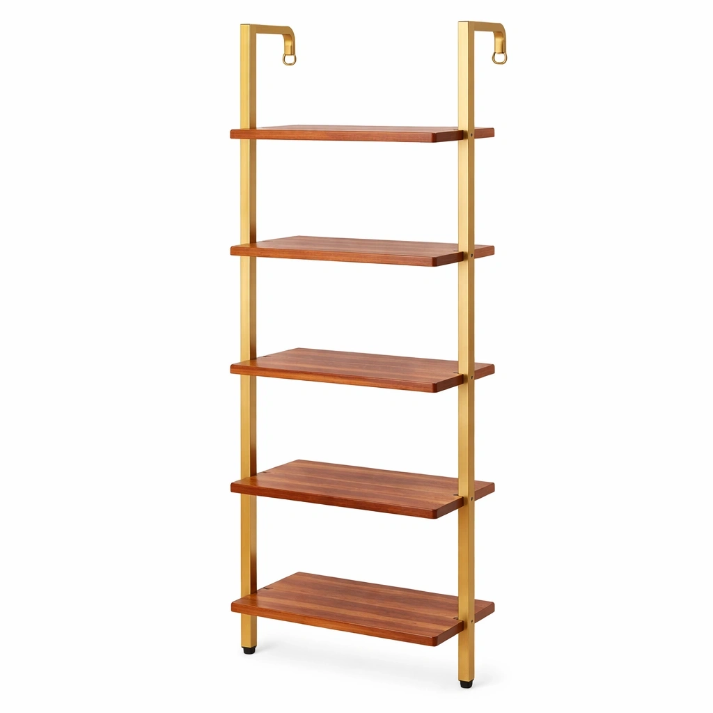 tagre 5 niveaux bois et mtal finition dore-Lumtravo