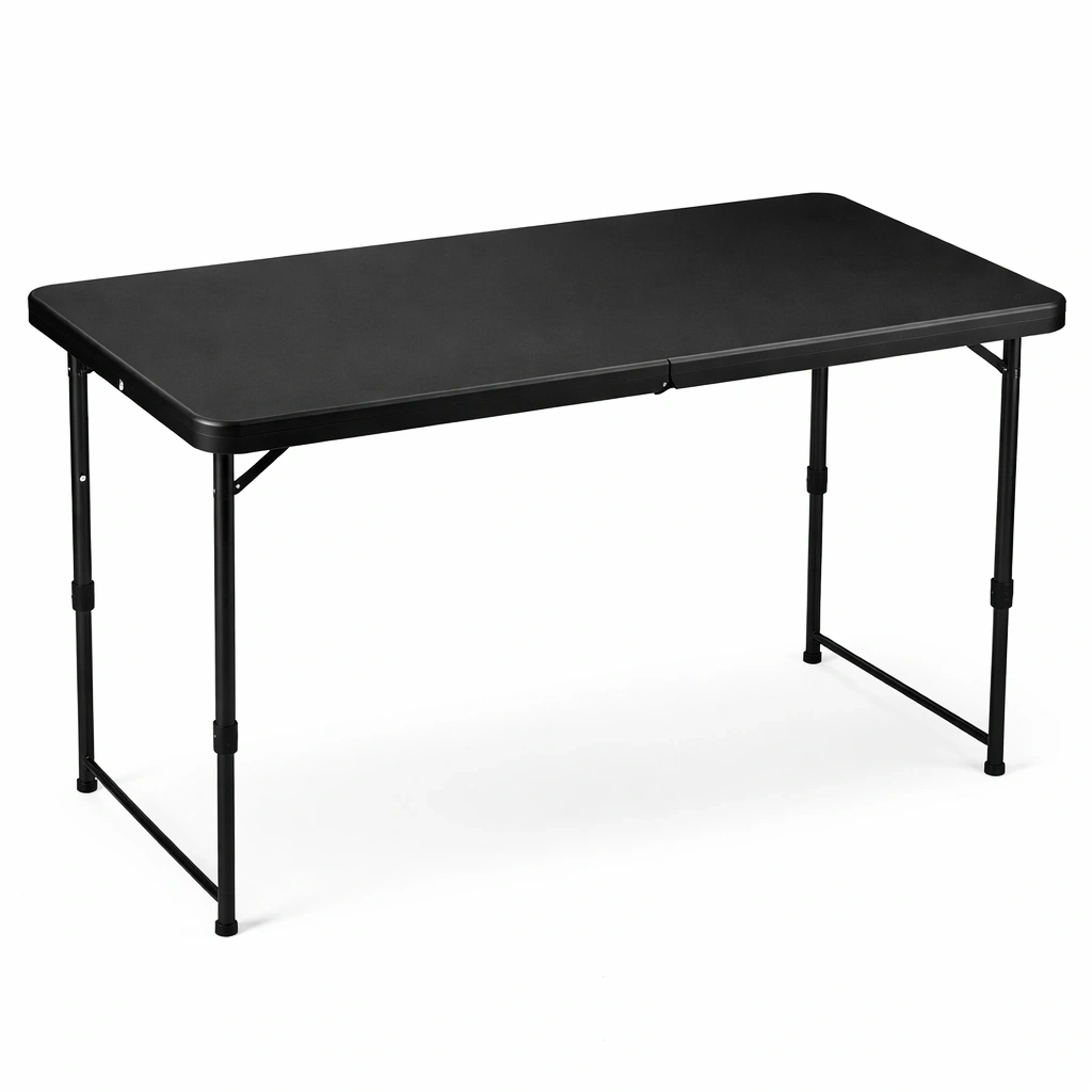 Table Pliante Rectangulaire Noir Mtal-Lumtravo