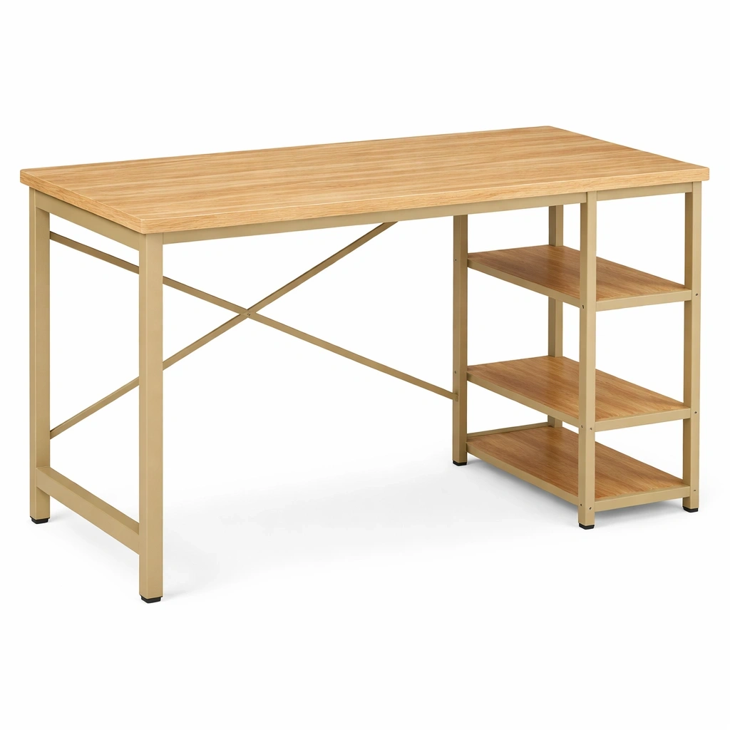 Bureau Bois et Mtal avec tagres Latrales-Lumtravo