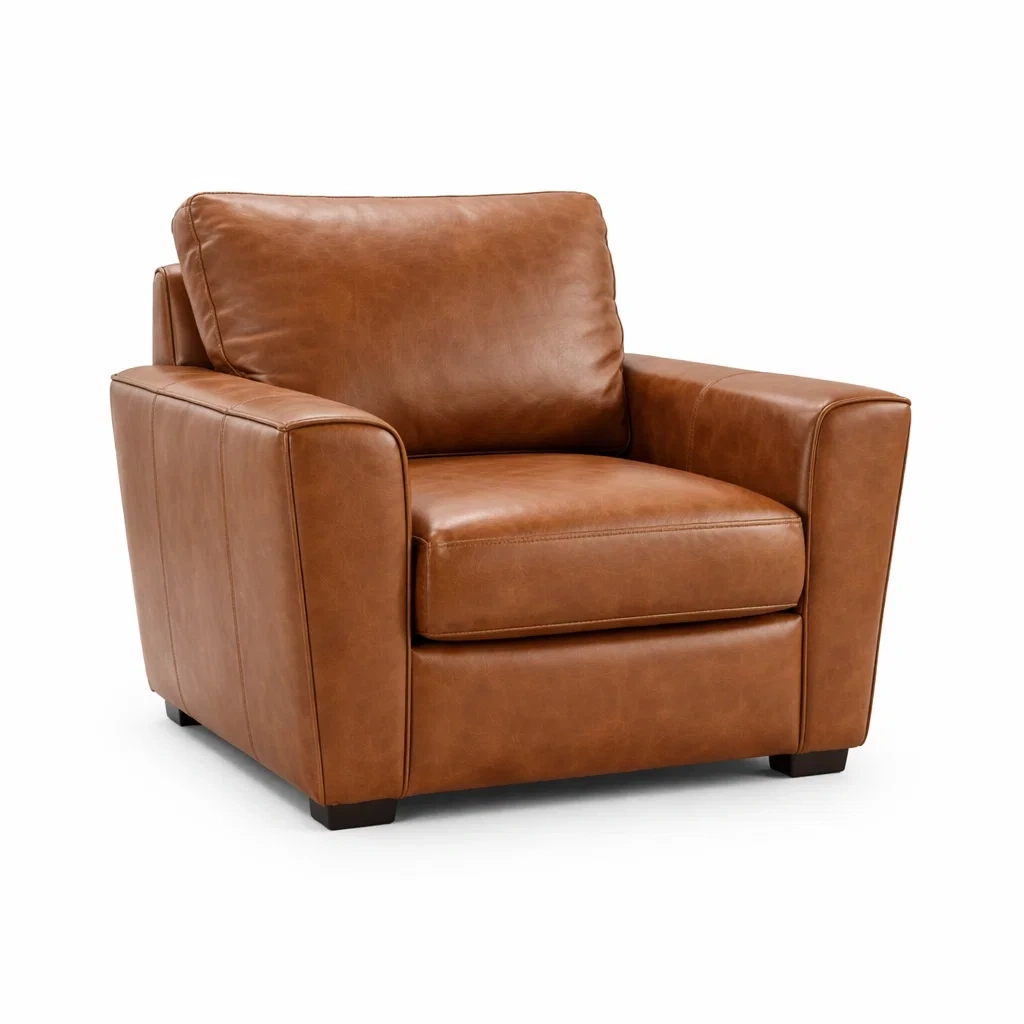 Sessel PU Leder Braun 100 x 90 x 85 cm