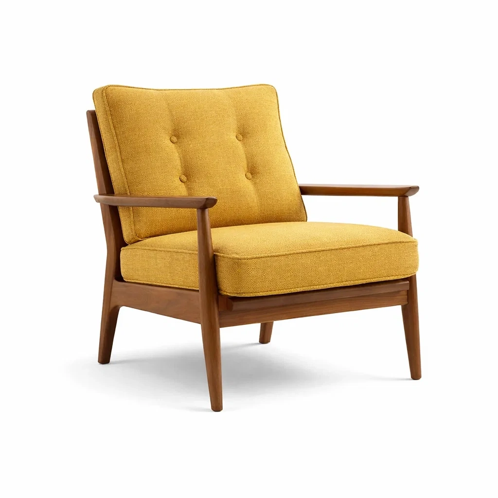 Sessel Holz Polyester Gelb 76 x 81 x 84 cm