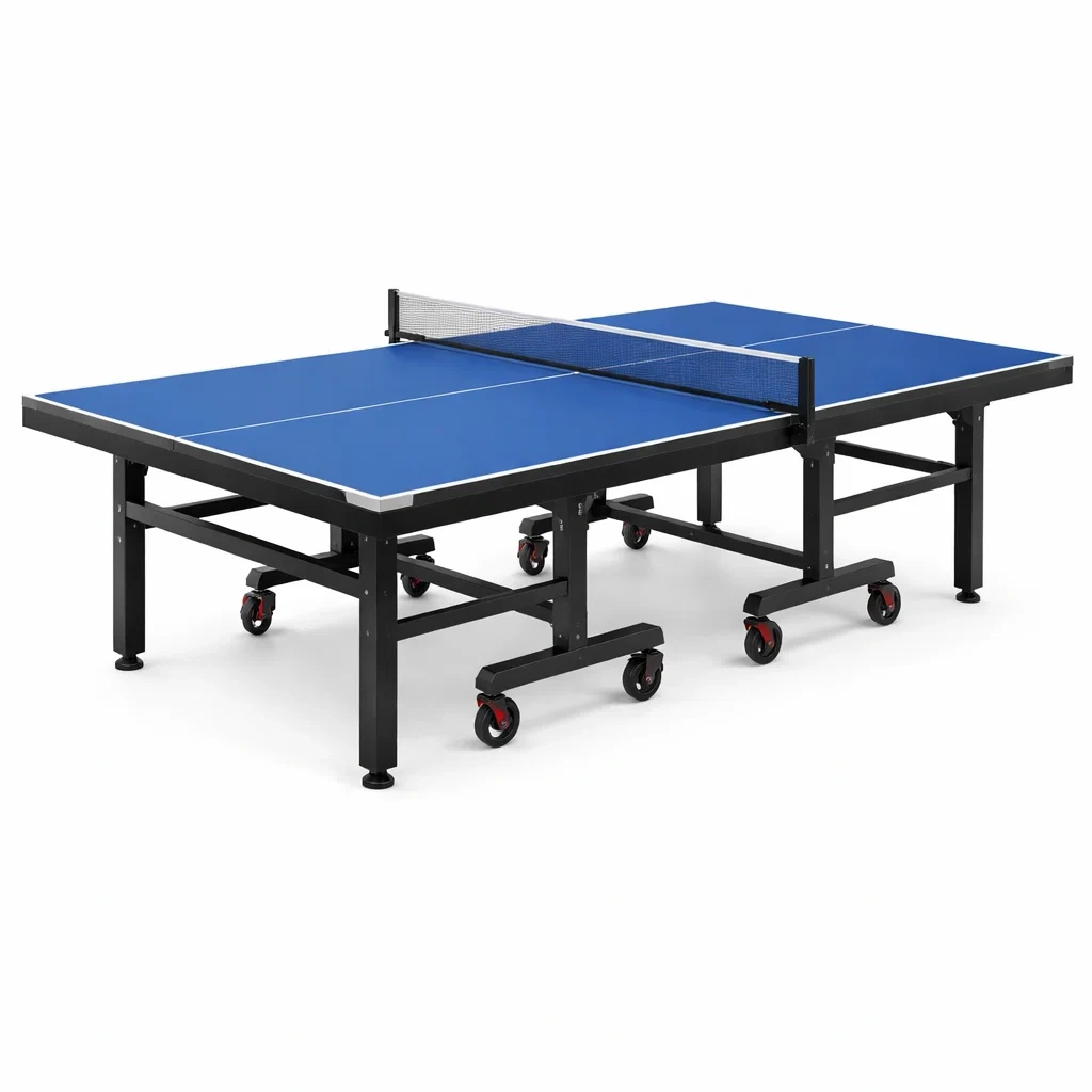 Tischtennisplatte MDF Stahlrahmen Blau klappbar 274 x 152.5 x 76 cm