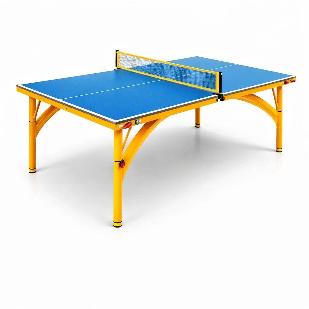Tischtennisplatte MDF Stahl Blau Gelb 274 x 152.5 x 76 cm