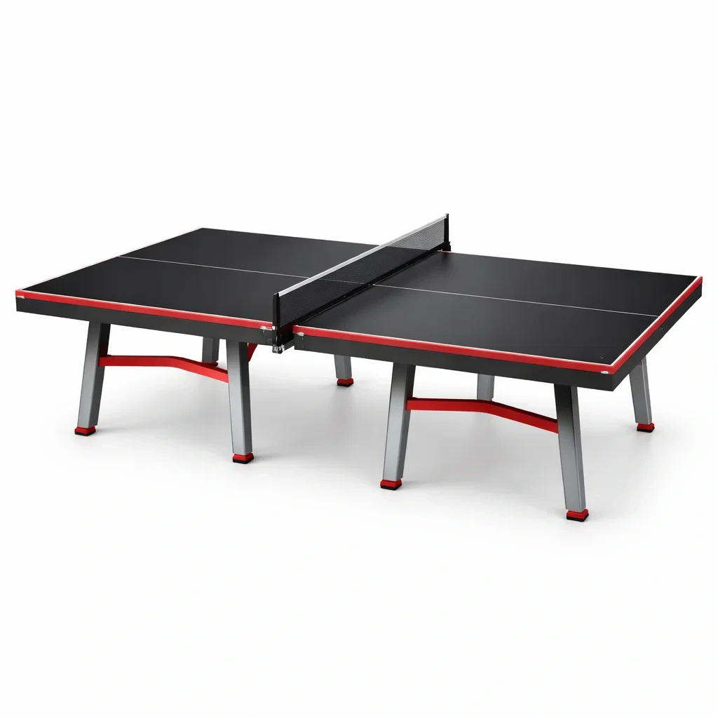 Tischtennisplatte MDF Schwarz Rot 274 x 152.5 x 76 cm